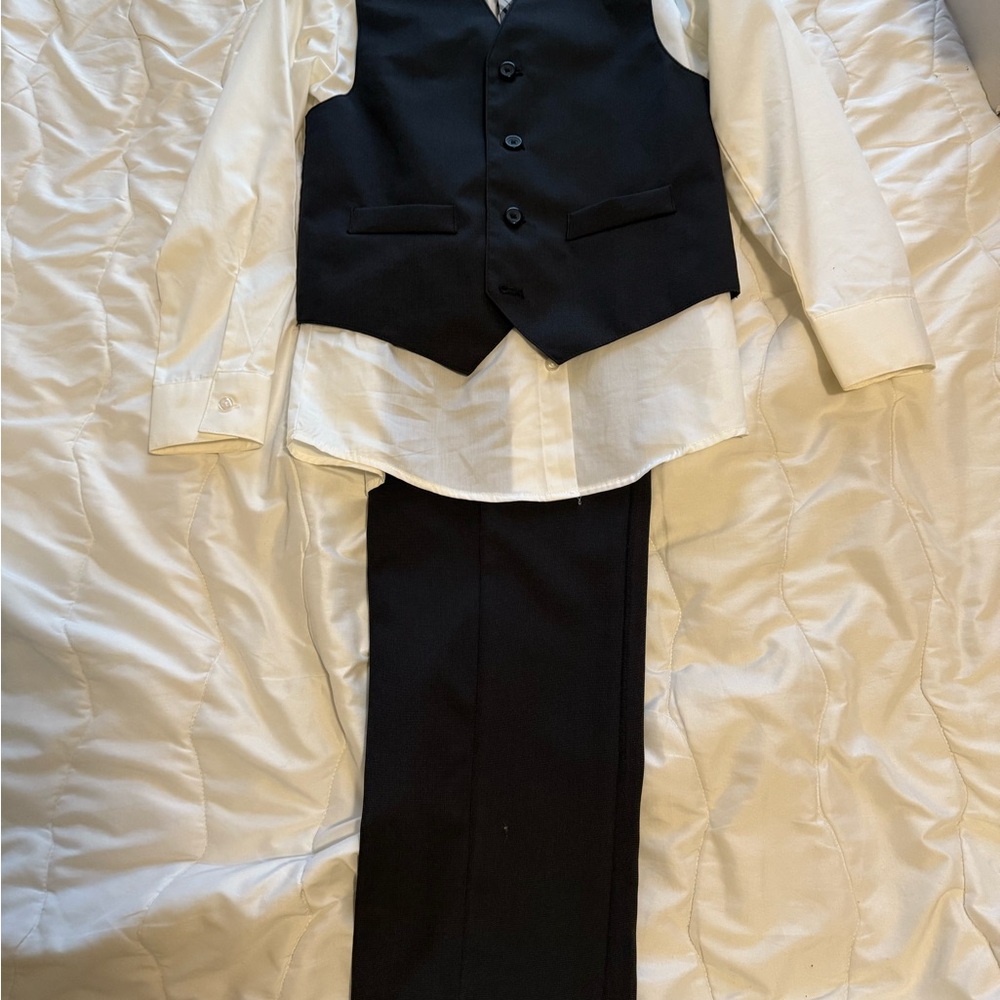 Boys Black and White Suit Set